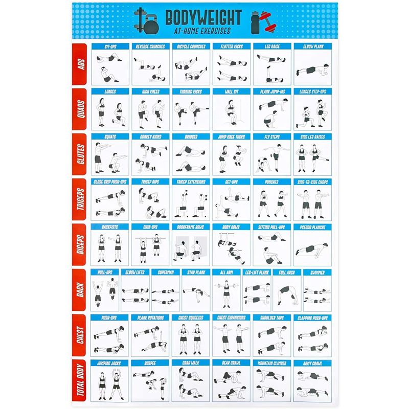 Okuna Outpost 2 Pack Bodyweight Workout Posters for Home Gym Exercises (17.75 x 27 in), 3 of 8