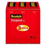 Scotch 3pk Transparent Tape 3/4" x 1000"