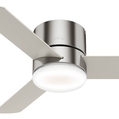 Minimus 44" Nickel Low Profile Ceiling Fan with LED Light and Remote