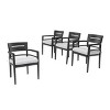 4 Pcs Outdoor Patio Aluminum Dining Chair with Removable Sunbrella Cushions-Tanpinhause - 2 of 4