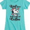 Girls' - Peanuts - Love Is A Full Cup Of Coffee Fitted Short Sleeve Graphic T-Shirt - 2 of 4