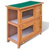 vidaXL Outdoor Rabbit Hutch Small Pet Cage 4 Door Wood - 2 of 4