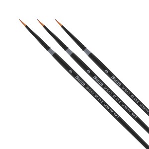 Creative Mark Beste Golden Taklon Bushy Round #2 - 3 Pack Artist Brush, Professional Watercolor Brushes, For Acrylic Painting, Short Handle, Sharp - 1 of 4