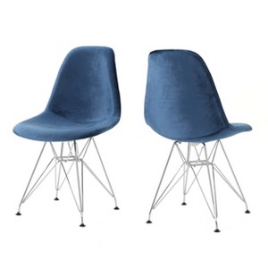 Set of 2 Wilmette Mid Century Eiffel Chair Cobalt Blue - Christopher Knight Home, Colbalt