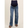 Pinkblush Blue Wide Leg Distressed Hem Maternity Jeans - 2 of 4