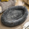 Giant Extra Large Memory Foam Human Size Pet Bed with Storage Pocket Cover Portable Handle Non-Slip Bottom - 4 of 4