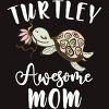 Men's Design By Humans Turtley Awesome Mom Turtle with Flower By animalshop T-Shirt - 2 of 2