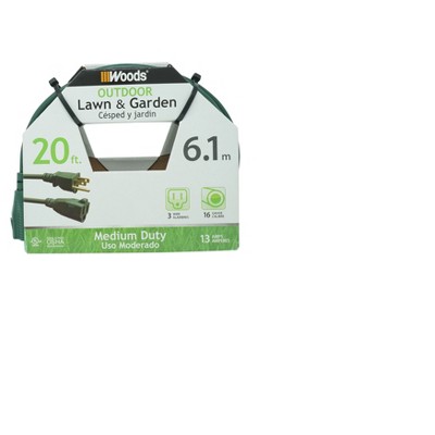 Woods 20&#39; Extension Cord Green