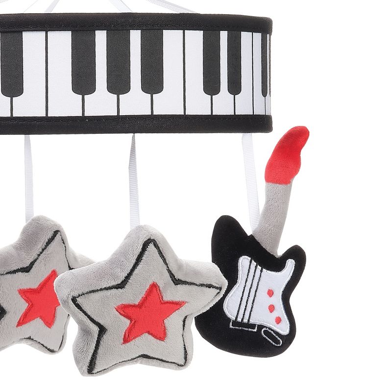 Lambs & Ivy Rock Star Musical Baby Crib Mobile Soother Toy - Guitar/Star, 3 of 8