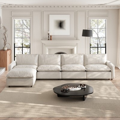 149''Modular Sectional Sofa with Heating cushion Power Recliner Chair, Sectional Sofa Deep Seat 4-Seater with Ottoman Soft Couch with USB Ports