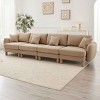 Modern Boucle 4-Seater Sectional Sofa, Sculptural Style Couch with Armrests and Cylindrical Legs, Fabric Couch with Plush Cushion-Coolbibila - 2 of 4