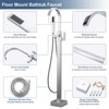 WOWOW Waterfall Single-Handle Freestanding Tub Faucet with Handshower, Floor Mounted Tub Filler Faucet - 3 of 4