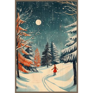 Amanti Art 28"x41" Christmas Girl by Pictufy Studio Framed Canvas Wall Art Print - 1 of 4