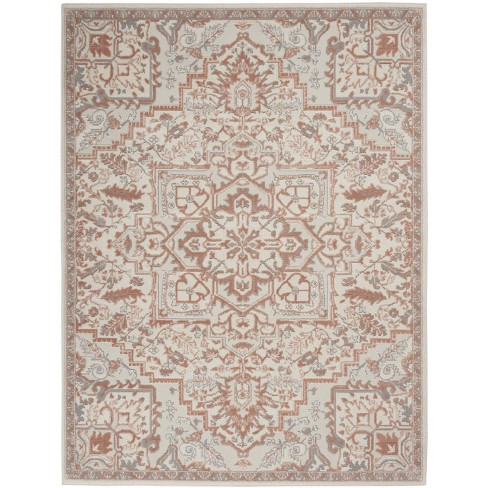 Nourison Elation Bohemian Medallion Indoor Rug Ivory Brick 4' X 6' : Target