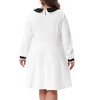 Agnes Orinda Women's Plus Size Long Sleeve Peter Pan Collar Elegant Formal Midi Flare A Line Dresses - 4 of 4