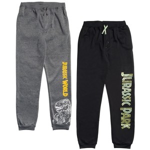 Jurassic World Jurassic Park T-Rex Fleece 2 Pack Jogger Pants Toddler - 1 of 4