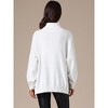 INSPIRE CHIC Women's Mock Neck Pullover Drop Shoulder Long Sleeve Side Slit Sweater - 3 of 4