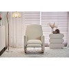 Cotton Linen/Teddy Fabric Nursery Rocking Chair, Upholstered Accent Chair With Adjustable Footrest and Pocket 4W -ModernLuxe - 3 of 4