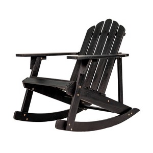 Kiawah Outdoor Patio Classic Acacia Wood Adirondack Rocking Chair -JONATHAN Y - 1 of 4
