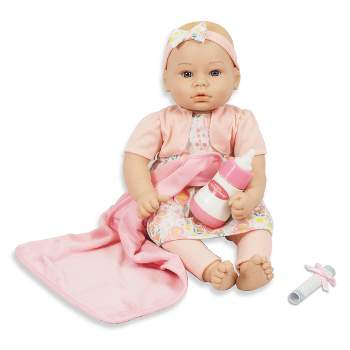 Madame Alexander 18" Small Wonders Sweet & Happy Baby Bedtime Set- Pink