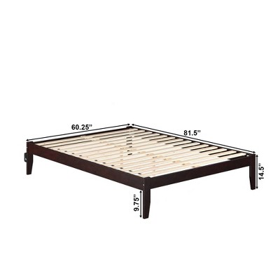 Espresso Queen Wood Frame Bed with USB Charger