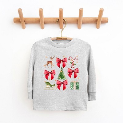 The Juniper Shop Coquette Christmas Collage Toddler Long Sleeve Tee