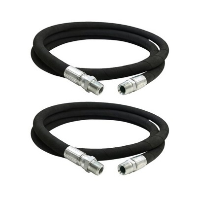 Apache 98398625 1/2 by 96 Inches 2 Wire Lightweight Steel Hydraulic Hose with Fittings and Male x Male Swivel Assembly, Black (2 Pack)