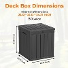 OBOKATA 50 Gallon lockable waterproof outdoor storage box, suitable for seating terrace furniture or storing tools, swimming pool accessories,Black - 2 of 4