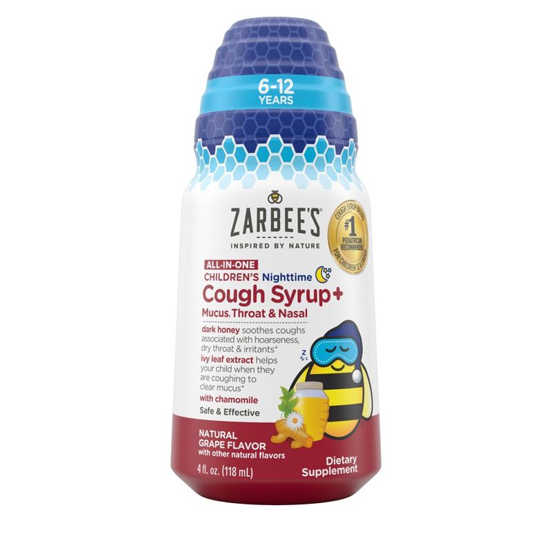Zarbee&#39;s Kids&#39; Nighttime Cough Syrup - 4oz, 1 of 15