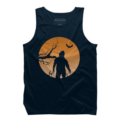 Men's Design By Humans Yeti Halloween Harvest Moon By LivedInTees Tank Top