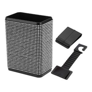 Unique Bargains Car Trash Can with Hook and Back Clip Hanging Plastic Trash Bin 1 Pc - 1 of 4