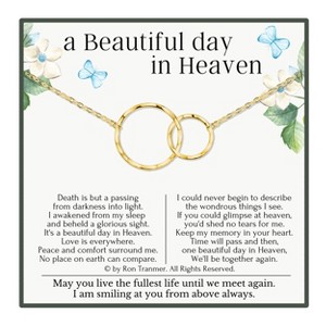 HOPE LOVE SHINE Sterling Silver Gold Sympathy Necklace – Beautiful Day in Heaven Memorial Gift for Loss of Loved One, Comfort Jewelry for Her - 1 of 4