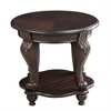 PAGED 22 Inch Round Side Table Retro Wooden End Table with Storage Shelf and 4 Legs for Living Room, Bedroom - 3 of 4