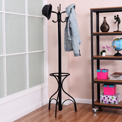 Tangkula Wood Coat Rack Freestanding 8-hook Coat Tree With Adjustable  Height Standing Jacket Hanger For Hats : Target