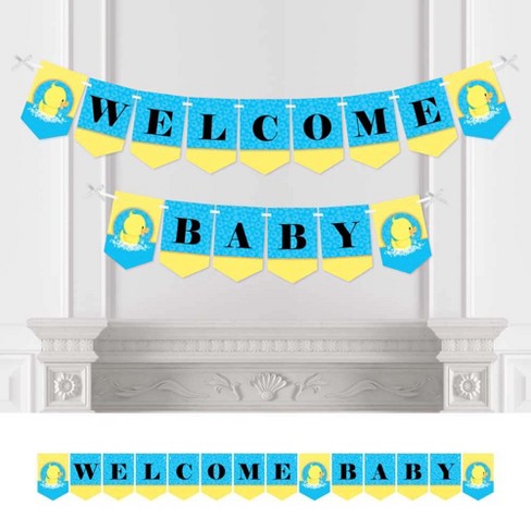 Big Dot Of Happiness Ducky Duck Baby Shower Bunting Banner Blue Party Decorations Welcome Baby Target