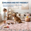 Modern Washable Area Rug for Living Room, Floral Pattern Floor Mat with Non Slip Backing, Low Pile Stain Resistant Lightweight Carpe - 4 of 4