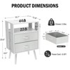 FONTOI 2 Pack Modern Nightstand with with Drawers&Open Storage Shelf, Bedside Tables for Bedroom, White, 11.81"*23.62"*15.75" - 3 of 4