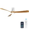 Wanze of Ocean 52 in. 3-Blade Indoor Flush Mount Ceiling Fan with Remote Control and Light, Dimmable, Quiet Reversible DC Motor - 2 of 4