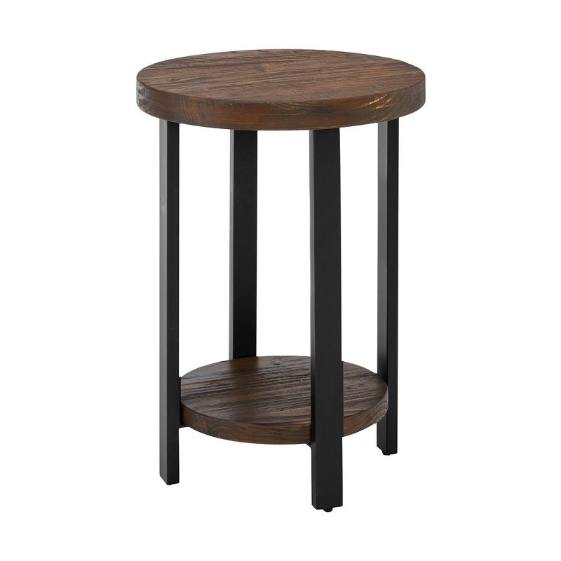 27" Pomona Diameter Round End Table Rustic Natural - Alaterre Furniture, 5 of 11