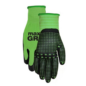 Midwest Quality Gloves Max Grip S Nitrile/Spandex Black/Green Grip Gloves (Box of 6 pairs) - 1 of 1