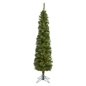 Nearly Natural 6' Green Pencil Prelit LED Multifunction Light Artificial Christmas Tree - 1 of 1
