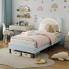 Upholstered Platform Bed Frame with Adjustable LED Headboard, Wooden Slats, No Box Spring Needed - 3 of 4