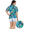 HAPPY BAY Hawaiian Shirts Womens Casual Beach Party Summer Short Sleeve Tropical Vacation Button Up Shirts Collared Blouses for Women - image 3 of 4