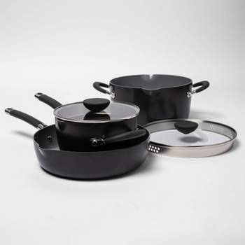 5pc Ceramic Non-Stick Aluminum Stackable Cookware Set - Made By Design™
