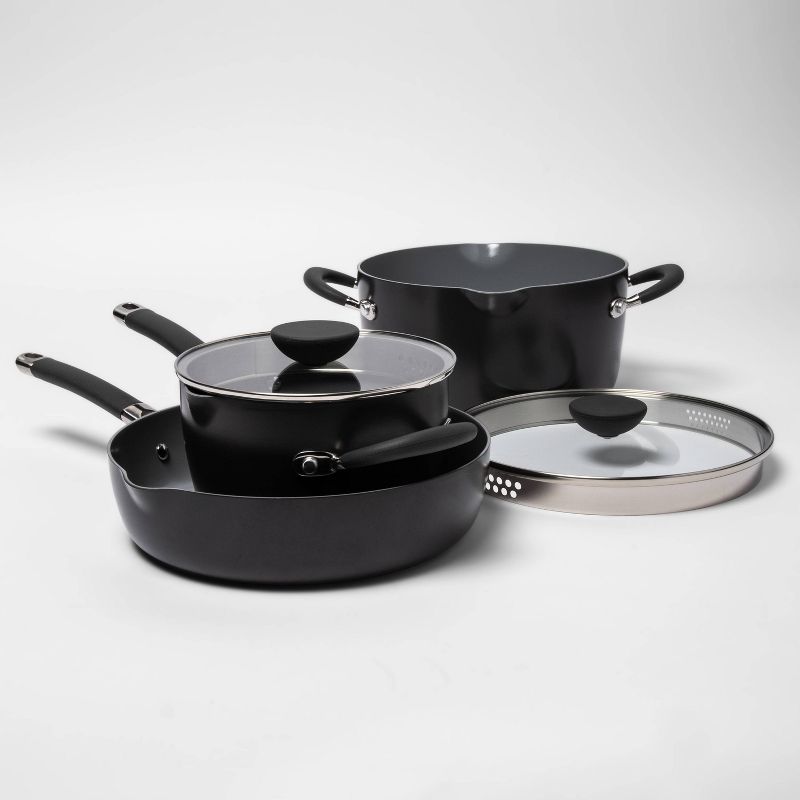 5pc Ceramic Non-Stick Aluminum Stackable Cookware Set - Made By Design&#8482;, 1 of 5