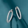 Ross-Simons 2.00 ct. t.w. Diamond Inside-Outside Hoop Earrings in 14kt White Gold - 4 of 4