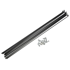 Unique Bargains 14G J Bend Bike Bicycle Spokes with Nipples Steel Black 12 Pcs - 1 of 4