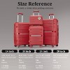 NAYSAYE Luggage Sets 4 Piece 14 20 24 28 Expandable Lightweight PP Suitcase with Four Double Silent Spinner Wheels TSA Lock, Red, 18.3"*10.8"*29" - 3 of 4