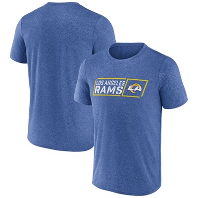 NFL Team Apparel Mens Los Angeles RAMS Dri Fit Shirt T-Shirt L Gray Blue