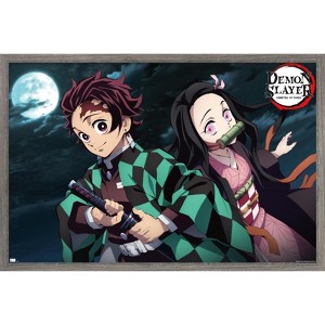 Trends International Demon Slayer - Tanjiro & Nezuko Night Framed Wall Poster Prints - 1 of 4